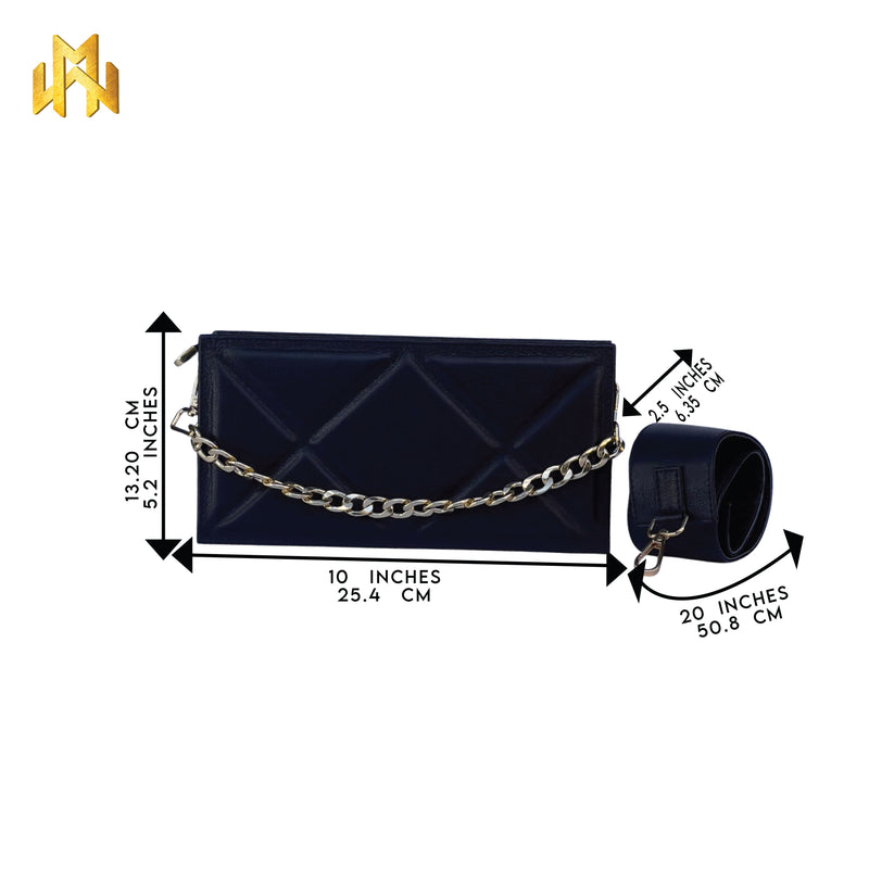 WM Sapphire Serenity Quilted Box (Leather Bag)