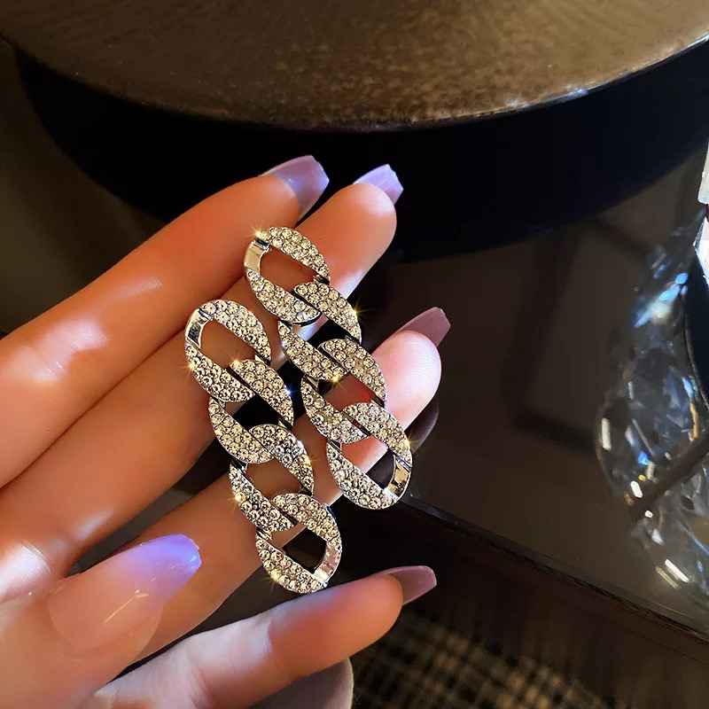 Cubic Chain Dazzle Earrings