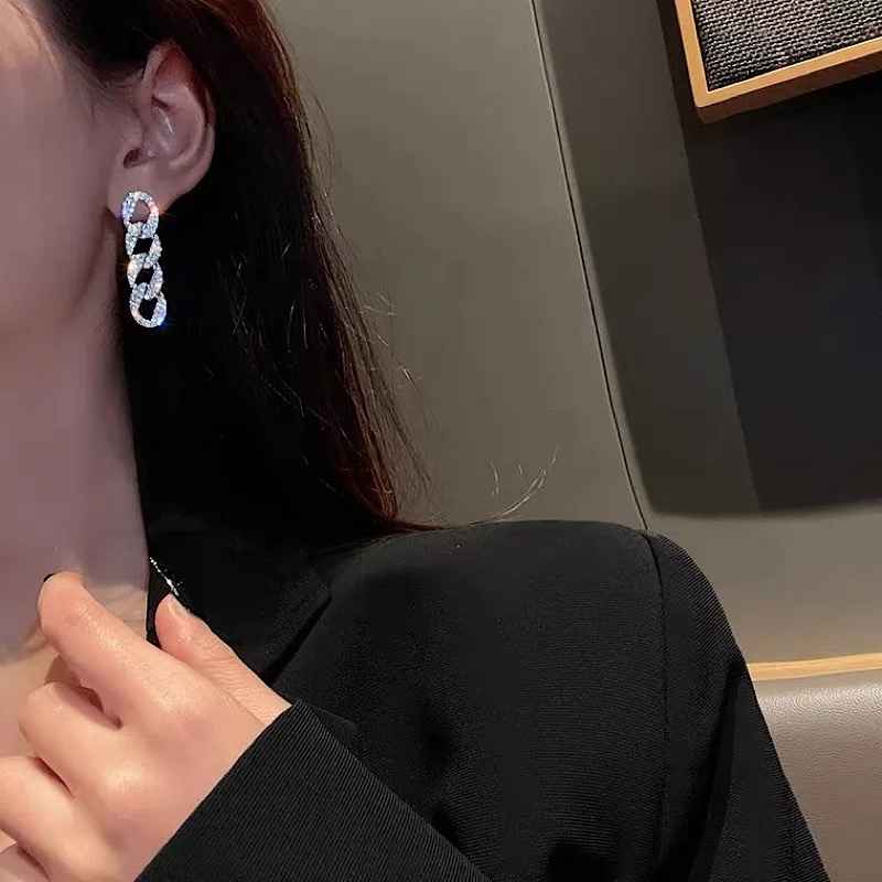 Cubic Chain Dazzle Earrings