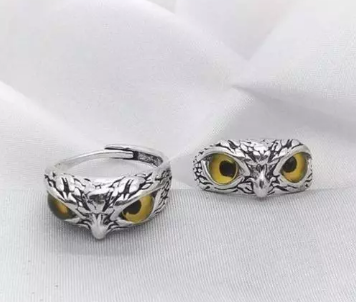 Beautiful Yellow Eagle Eye Enamel Ring