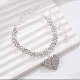 Cubic Zirconia Chain Anklet for Women Fashion Silver Color