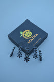 Sparkling Palm Ring with Rhinestones, Glitter Diamond Rings with Multiple Fingers and Leaf Veins