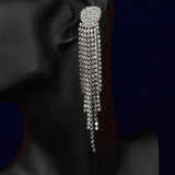Long Hanging Rhinestone Earrings