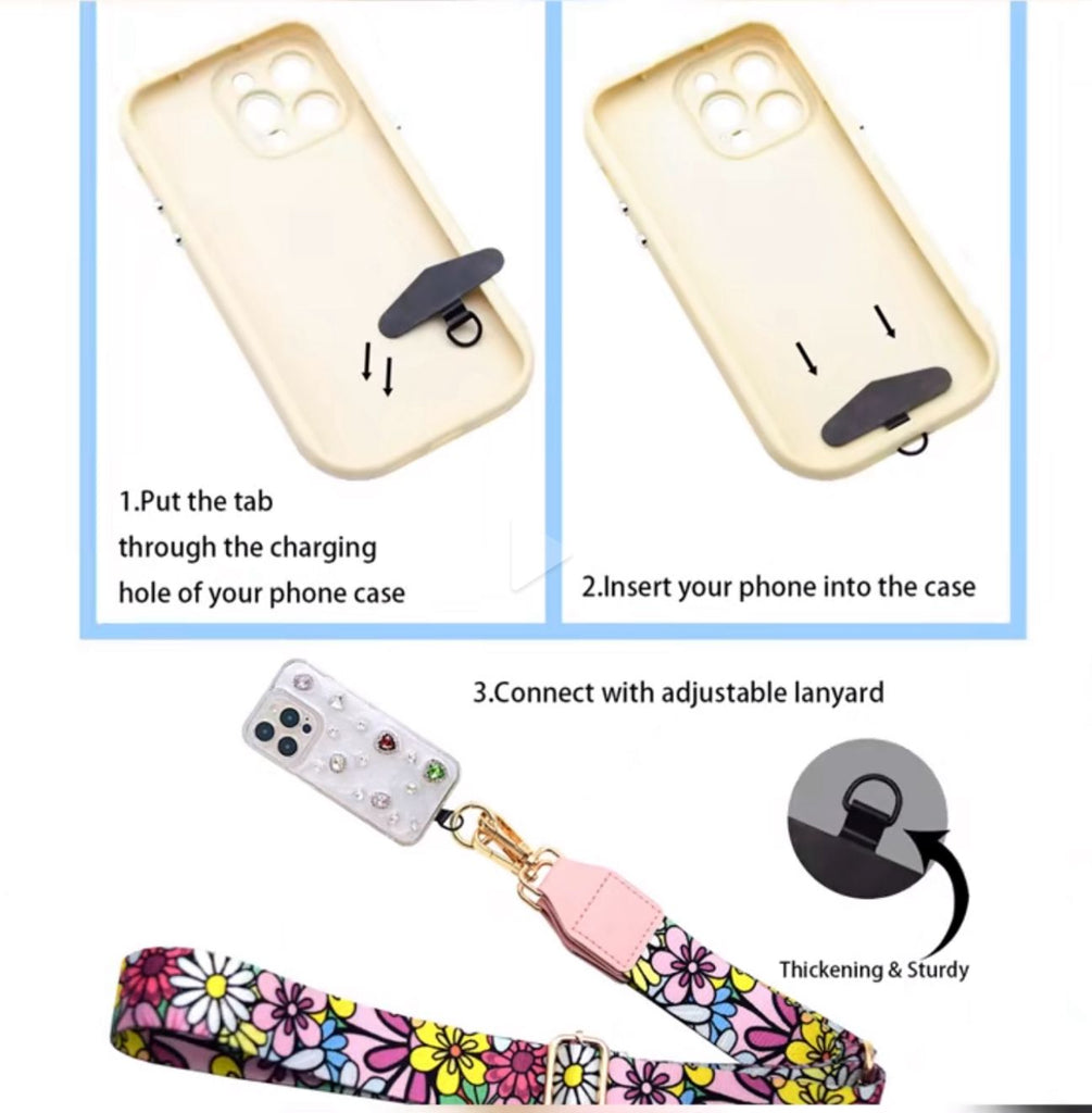 Beige & Gold Statement Phone Lanyard