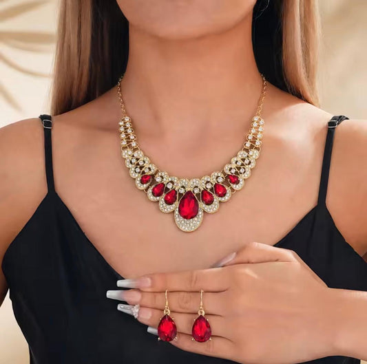 Aqua elegance Necklace in Red