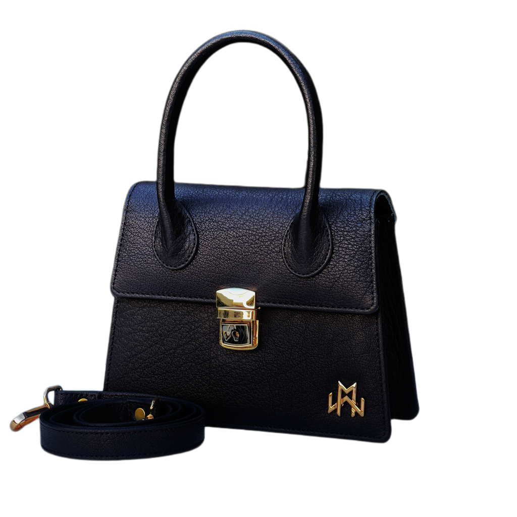 WM Noir Chic Baguette Leather Bag