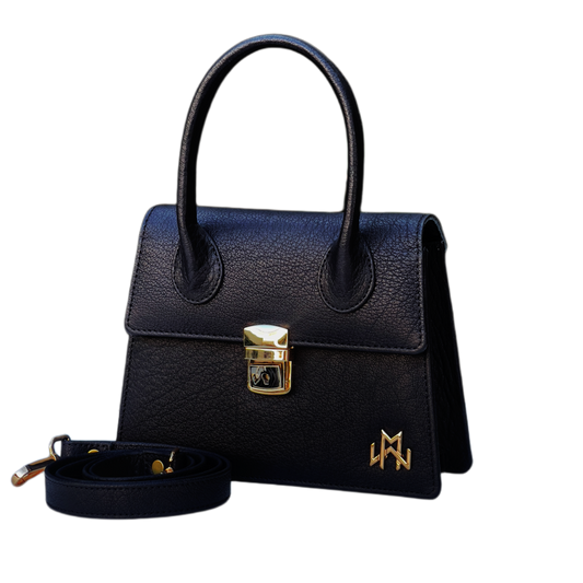 WM Noir Chic Baguette Leather Bag