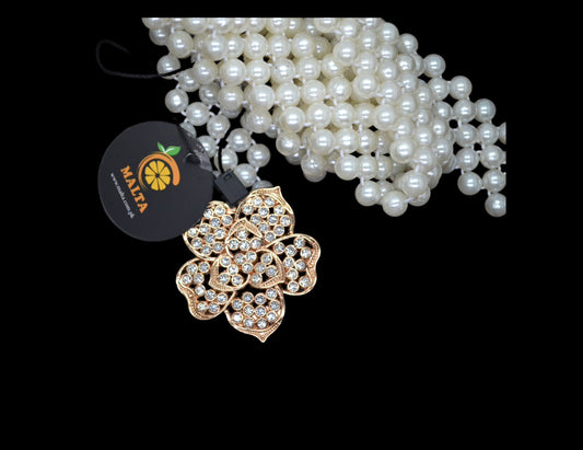 Elegant Women Pearl Crystal Belt