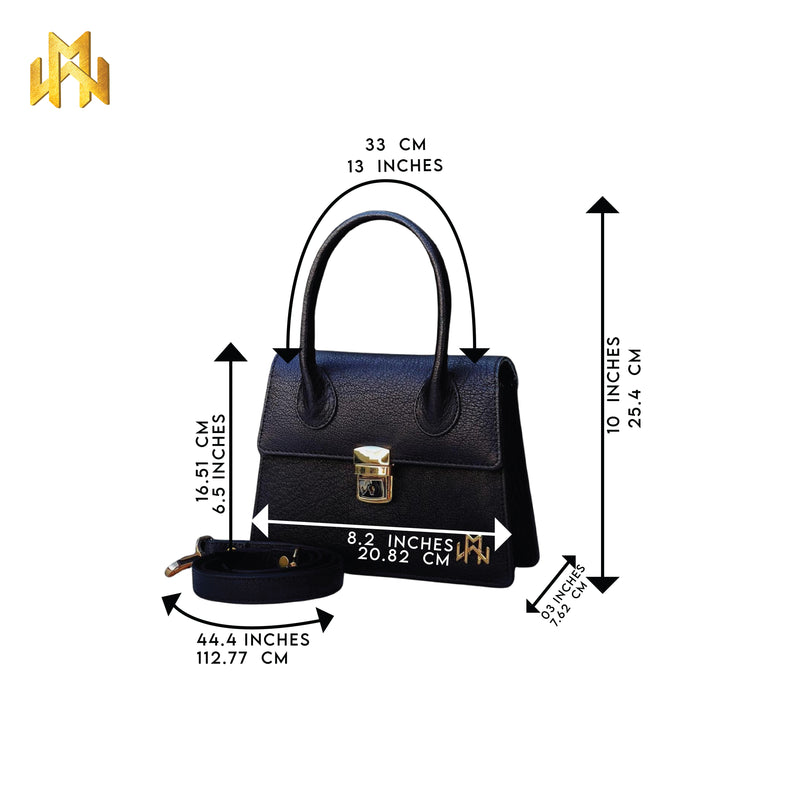 WM Noir Chic Baguette Leather Bag