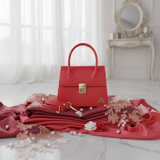 WM Crimson Charm Baguette (Leather Bag)
