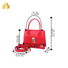 حقيبة جلدية من WM Crimson Charm Baguette