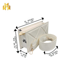 WM Ivory enchantment Quilted  (Leather Bag)