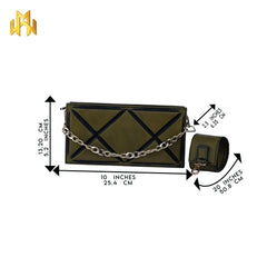 WM  Emerlad Enigma Quilted Box (Leather Bag)