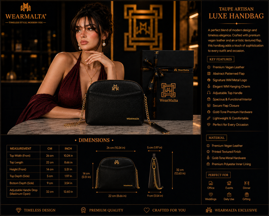 WearMalta Noir Luxe NOIR Crossbody – Midnight Black