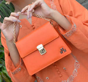 WM  Citrus Satchel strathberry Bag (Genuine Leather) with Cross Body Belt