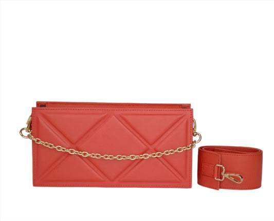 WM Crimsoin Charm Quilted Box (Leather Bag)