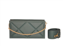 WM  Emerlad Enigma Quilted Box (Leather Bag)