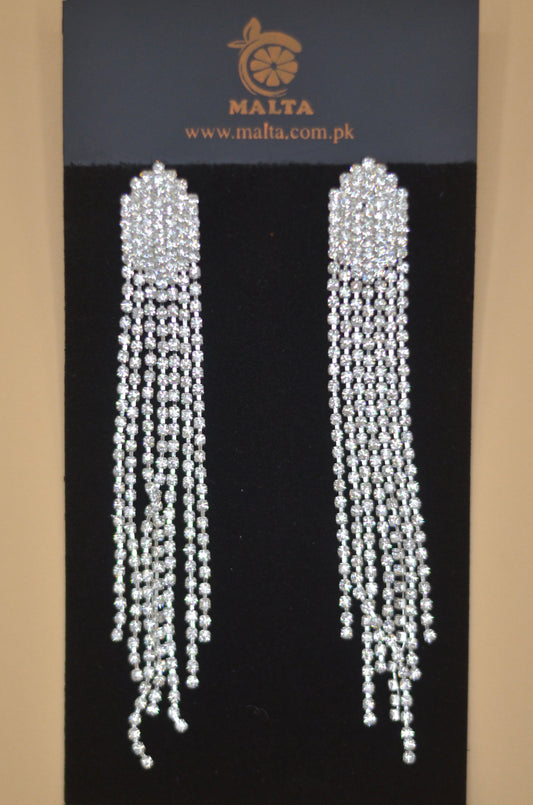 Rhinestone Waterfall Long  Earring