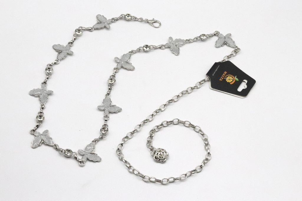 Silver Butterfly Chain Belt