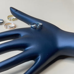 set of four  cat paw rings