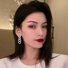 Cubic Chain Dazzle Earrings