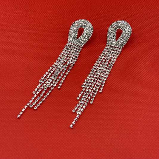 Shining Tussel Rhinestone Earrings