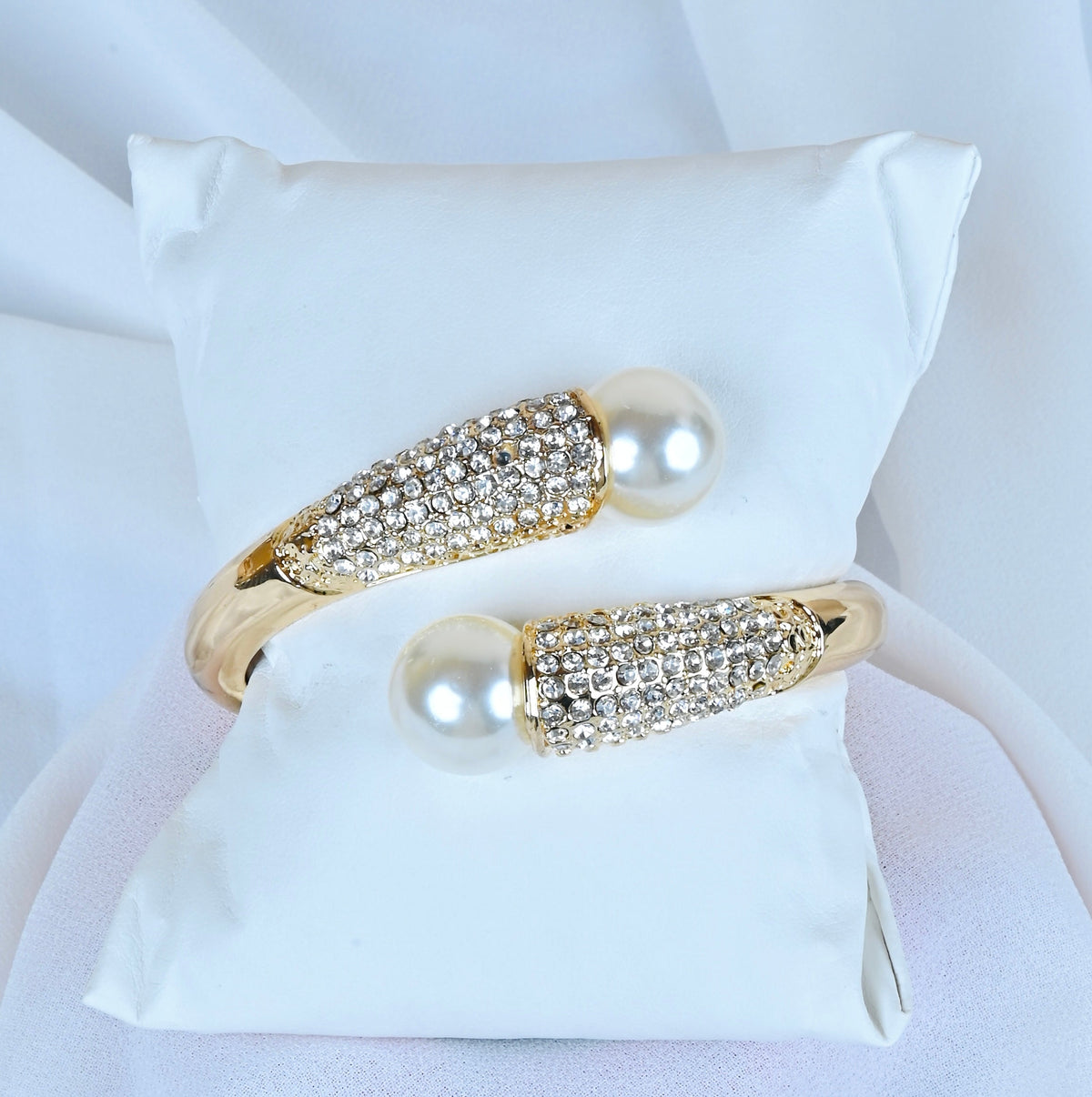 Bracelet manchette en alliage avec strass, bracelet jonc fantaisie.