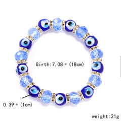 Evil Eye Palm Crystal Bracelet For Women Men