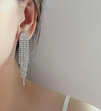 High-Fashion Runway Rhinestone Earrings