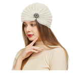 Woolen Turban cap (White color)