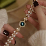 Double-layer natural pearl bead bracelet
