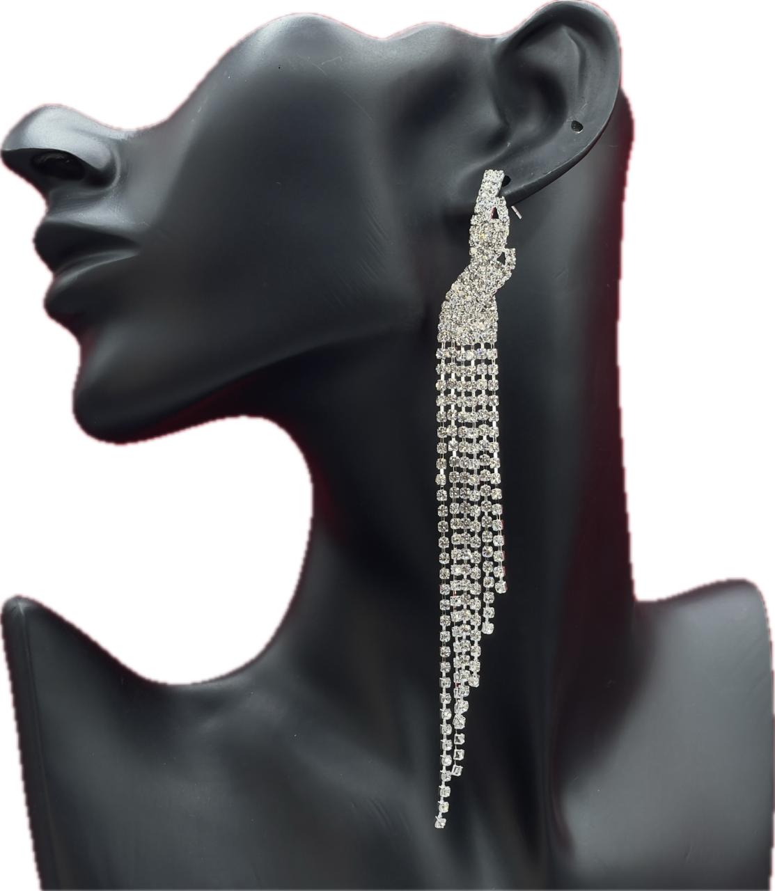 Iridescent Rhinestone Party Earrings