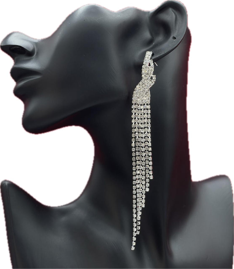 Iridescent Rhinestone Party Earrings