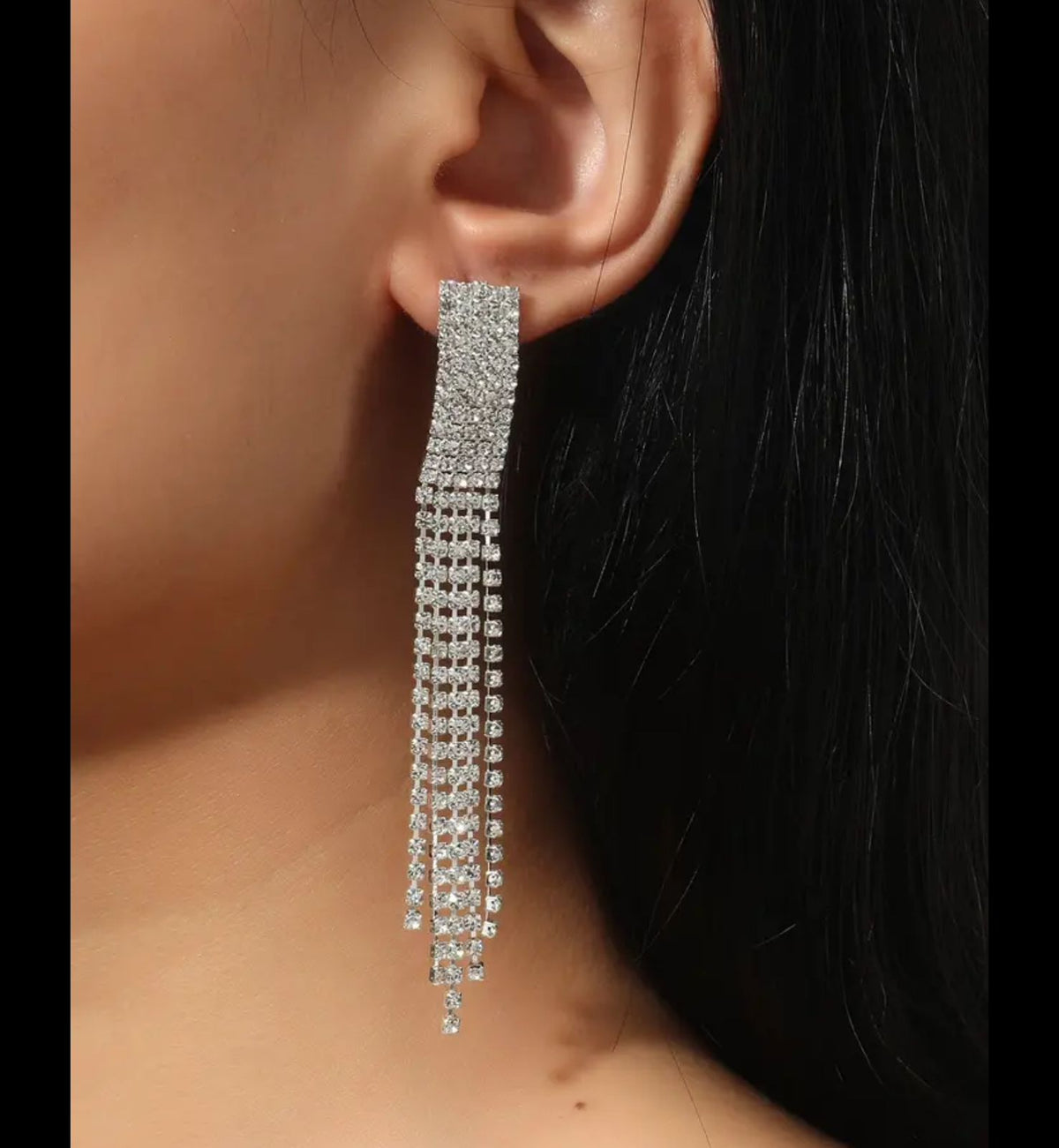 Rhinestone Elegant Climber Tassel Earring