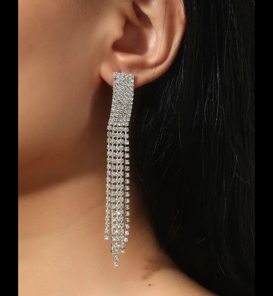 Rhinestone Elegant Climber Tassel Earring