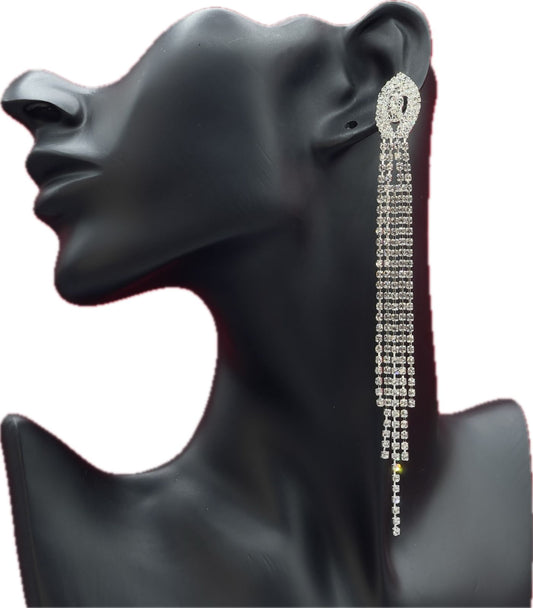 Glamorous Drop Long Hanging Rhinestone earrings