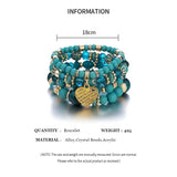 Stackable Bead Bracelets Ladies Mens Stretch Multilayer Bracelet Set