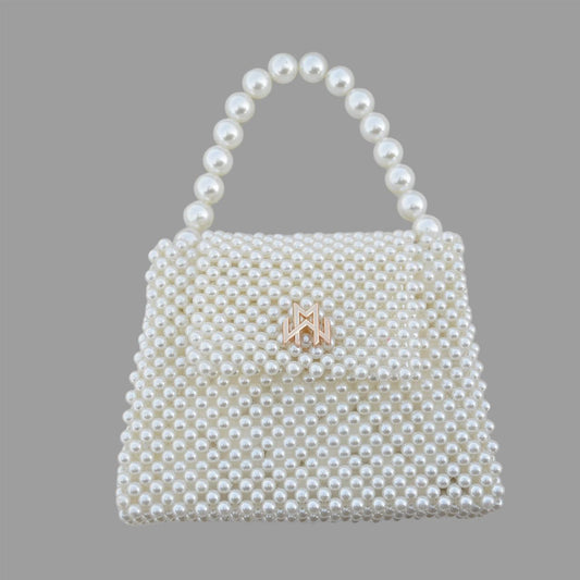 Handmade White/Ivory Pearl Beaded bag