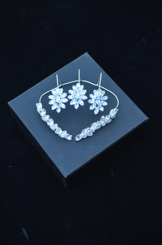 خواتم ألماس لامعة متعددة الأصابع بتصميم عروق أوراق الشجر، قابلة للتعديل بتصميم راحة اليد المفتوحة 