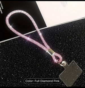 Glitter Rhinestone Phone Lanyard Bright Bling Bling Phone Wrist Straps Flash Anti-lost Wrist Rope Phone Accessories