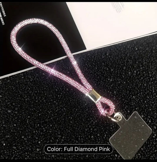 Glitter Rhinestone Phone Lanyard Bright Bling Bling Phone Wrist Straps Flash Anti-lost Wrist Rope Phone Accessories(FREE SHIPPING)