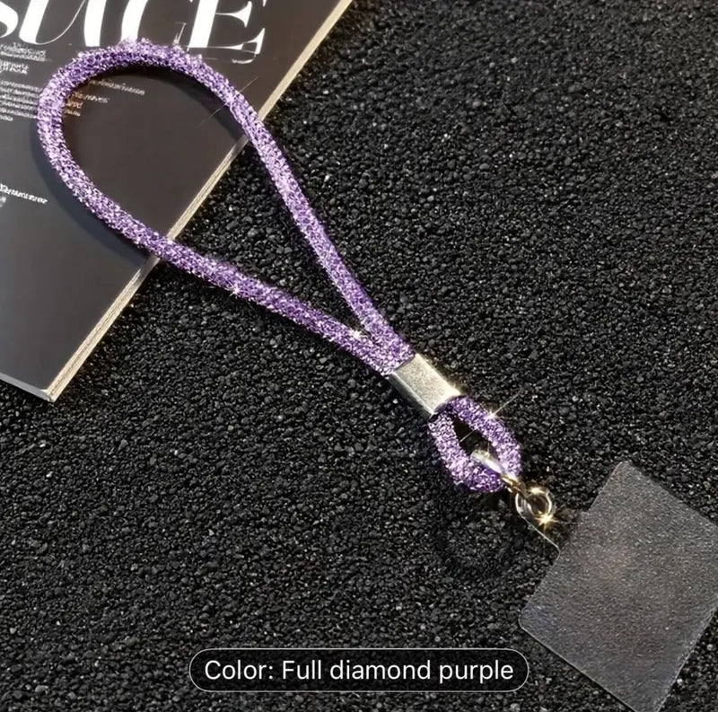 Glitter Rhinestone Phone Lanyard Bright Bling Bling Phone Wrist Straps Flash Anti-lost Wrist Rope Phone Accessories(FREE SHIPPING)