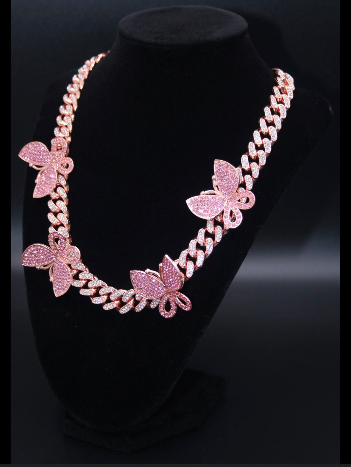 Rhinestone Butterfly Necklace
