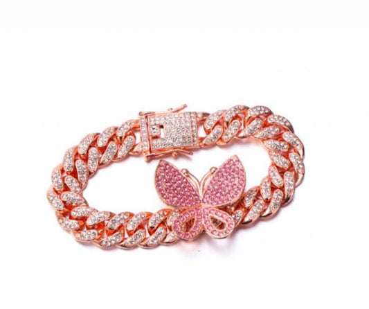 Rhinestone Butterfly Bracelet