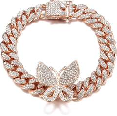 Rhinestone Butterfly Bracelet