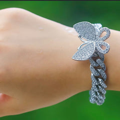 Rhinestone Butterfly Bracelet