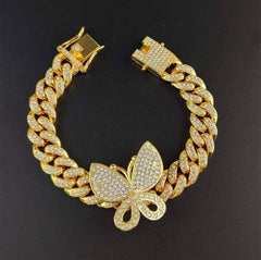 Rhinestone Butterfly Bracelet