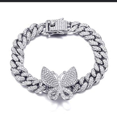 Rhinestone Butterfly Bracelet