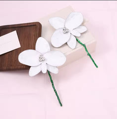Alloy painted leaf flower stud earrings