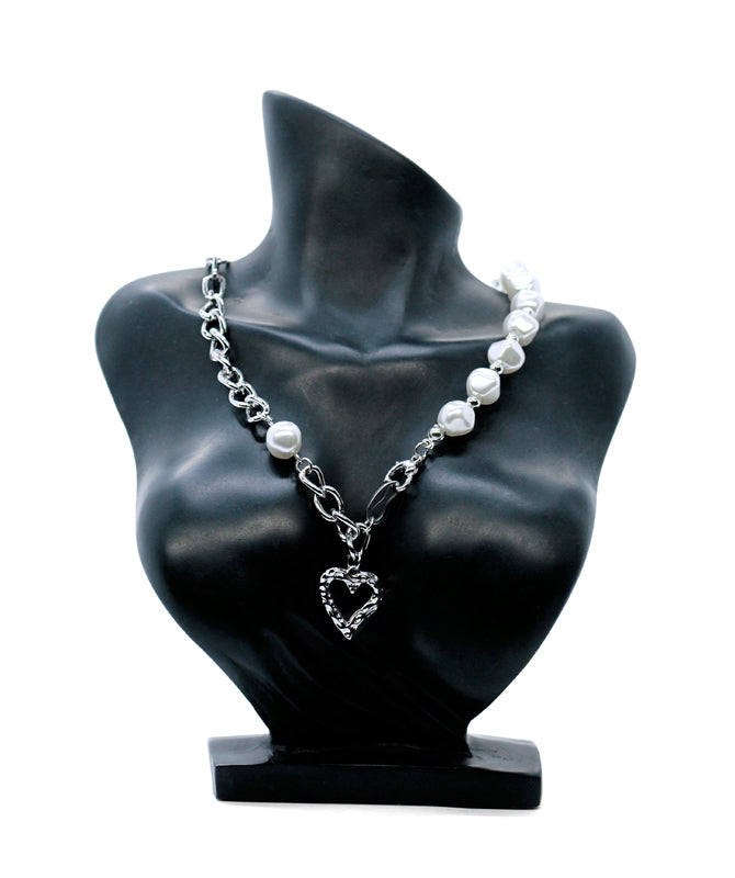 Pearly heart Multi Layer Necklace